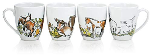 Everything Kitchens 12oz Mugs (Set of 4) | Barnyard Baby Animals