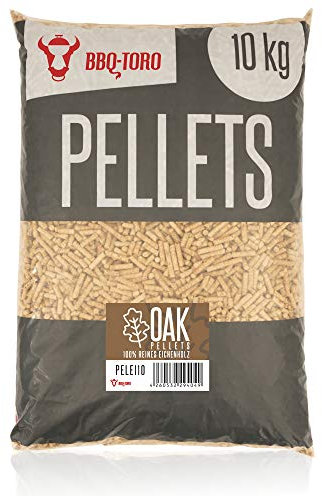 BBQ-Toro Oak Pellets in legno di quercia al 100% | 10 kg | Pellet in quercia per grill, smoker, pellet per forni da pizza o impianti di riscaldamento | Pellet per barbecue