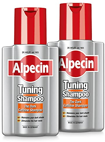 Alpecin Tuning-Shampoo, 2 x 200 ml - Dark Shampoo zur Abdeckung von frühgrauen Haaren