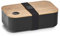 Zeller 14731 Lunch Box, Kunststoff/Bamboo, Brotdose, schwarz, ca. 19,3 x 11,8 x 6,8 cm, Bento Box mit Bambusdeckel
