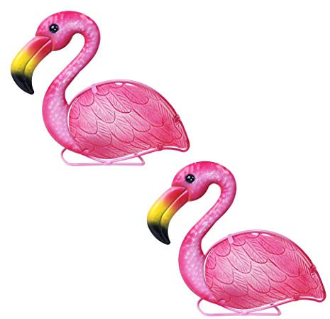 G&S Set mit 2 Teelichthaltern Flamingo, Metall und Glas, Länge 28 cm