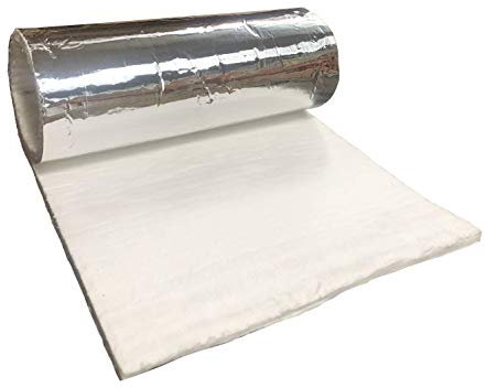 CeraTex 3180 Blanket with Aluminum Foil Facing, 8 LB Density, 1/2 x 24 x 60 (5'), 2300°F High Temperature Insulation for Kiln Stove Furnace Glass Fusing Pizza Oven