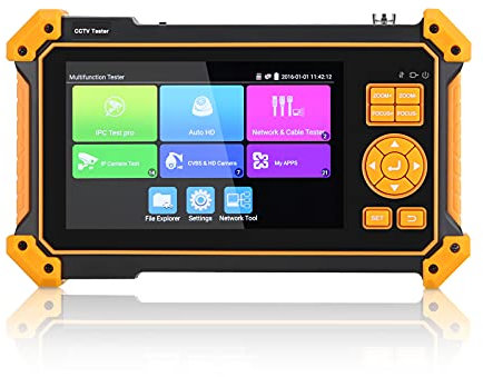 ELECTOP 5 inch 4 in 1 HD CCTV Tester, Support 8MP CVI/TVI/AHD/CVBS Analog Camera Test, Security Video Monitor with VGA & HDMI Input, Auto HD Coax Camera, UTP Cable, PTZ Controller