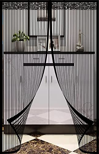 Fly Screens for Doors 31 x 74 Magnetic Screen Door with Lace and Powerful Magnets Seal, Durable Polyester Mesh, Full Frame Magic Tape, Heavy Duty Patio Insect Door Screen & Mosquito Screen
