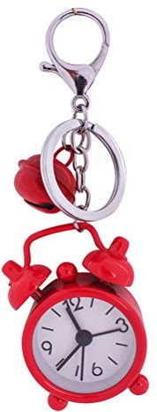 UKCOCO Stilvolle Uhr 1PC Mini Clock Keychain Wecker Keyring Kreative Schlüsselhalter Tasche Anhänger Geschenkschlüsselkette für Studenten Rot