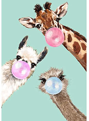 MXJSUA Diamond Painting Giraffen 5D Diamond Painting Set Full Diamond Painting Erwachsene Diamant Painting Bilder DIY Diamant Painting Diamant Kunst Handwerk Diamant Bilder für Heimdekor Wand 30x40cm