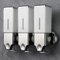 prosfalt 3 x 500 ml pro Tasse, Wandmontage, manueller Seifenspender für Zuhause, Bad, Küche, Hotels, Restaurants. Dusch- und Lotionspender (weiß)