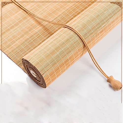 Bambus Rollo jalousine,Hochwertiges Fenster-Rollo Bambus für Innen, Bambus Rollo Raffrollo Bambusrollo Sonnenschutz und Sichtschutz Jalousie Bambus Rollo draußen (100 * 200cm/39 * 79in)