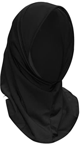 YARRASPORT Hijab a enfiler burkini femme musulmane Khimar pratique et stylé Voile pour le sport (Noir)