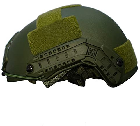 TS TAC-SKY NIJ IIIA 3A Kevlar Aramid Fast UHMWPE Military Ballistic Helm Mit Taschenlampenhalterung,Grün,M