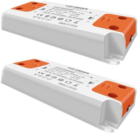 LED Trafo LED Transformator 1-15W 230V auf 12V LED-Treiber Netzteil, kein LED-Flimmern, kein Transformator-Rauschen, LED Niedervolttrafo für G4 MR16 GU5.3 LED Halogen, 2er Pack