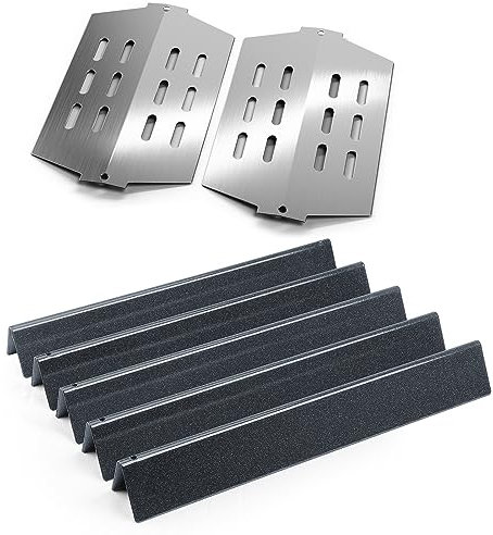 GFTIME Flavorizer Bars pour Weber Genesis E/S-310 320 330 (Boutons de brûleur Avant), ne Convient Pas aux Genesis II E-310 ou II LX E/S-340, pièces de Rechange pour Weber 7621 7620 7622