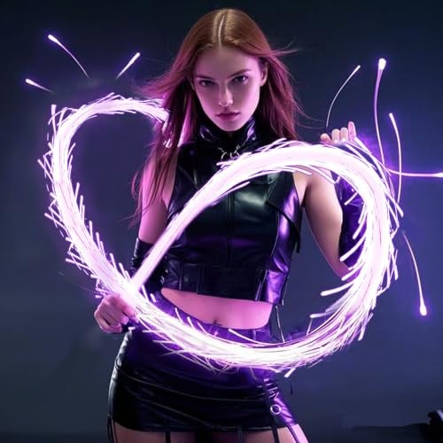 BENEVIBE Frusta spaziale LED in fibra ottica Rave Toys EDM flusso scintilla danza festival orbita girevole a 360 ° super luminoso 40 modalità di visualizzazione