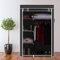 LEADZM Kleiderschrank, Faltschrank Stoffschrank Faltbare Garderobe Canvas mit Reißverschluss, Fächern, für Schlafzimmer, Wohnzimmer (Schwarz, 105 x 45 x 160 cm)