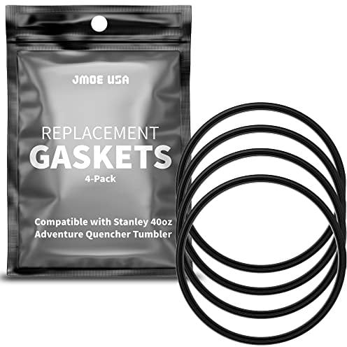 Jmoe USA Lid Gaskets Seals for Stanley 40oz and 30oz Adventure Quencher H2.0 Flowstate Tumblers | 4-Pack | Sealable Bag | Prevent Leaks, Stay Hygenic, BPA-Free Silicone, Food Grade, and Dye Free