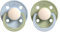 Rebael Fashion Schnuller | 2er-Pack | Naturkautschuk/Latex | Hergestellt in Dänemark | BPA-Frei | Sauger in Kirschform | Cold Pearly Dolphin/Cloudy Pearly Elephant, Größe 1 (0-6 Monate)