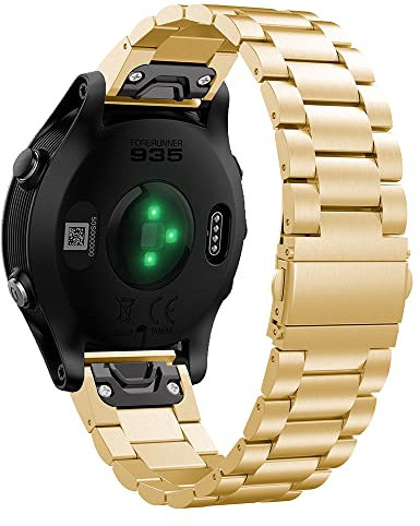 AISPORTS Kompatibel mit Garmin Fenix 7S/6S/6S Pro/5S/5S Plus Armband Edelstahl, 20mm Quick Fit Uhrenarmband Verstellbares Sportarmband Metallschnallenarmband Ersatzarmband für Garmin D2 Delta S