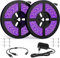 2PCs UV LED Strip 5M Schwarzlicht Streifen mit Netzteil, 12V Flexibel 300 LEDs Band, Selbstklebend 2835 Lichtleiste UV Lampe, Lichtband Black Light für Party, Bar, Neonfarben, Club, Disco, Deko