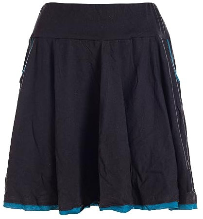 Vishes - Alternative Bekleidung - einfarbiger kurzer Damen-Rock Mini-Rock Tanz-Rock Baumwollrock schwarz 46