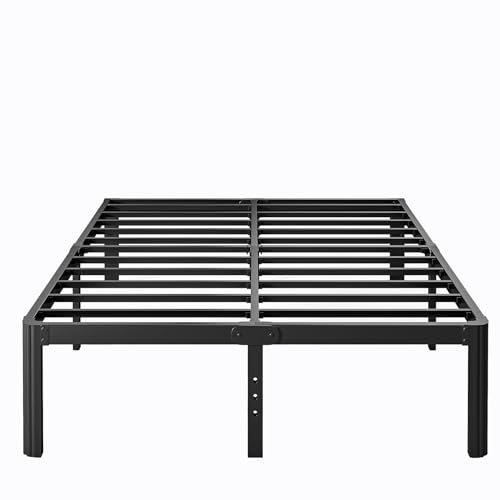LAKKURI 35,6 cm hohe Plattform, Metall, Kingsize-Bettgestell, kein Boxspringbett erforderlich, strapazierfähig, geräuschfrei, einfache Montage, Schwarz