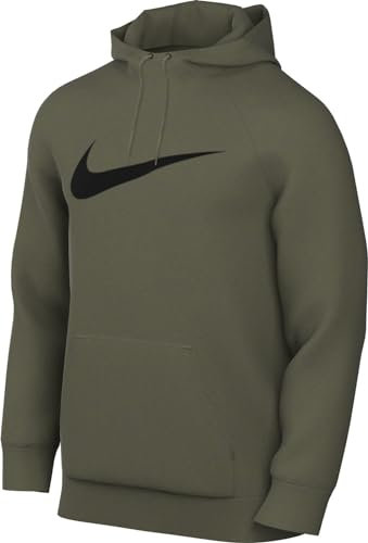 Nike Herren Hooded Long Sleeve Top M Nk Df Hdie Po Swsh, Medium Olive/Black, CZ2425-222, 2XL