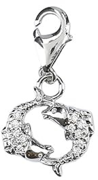 Depesche 11785-053 Charms Express yourself - Anhänger für Halsketten und Armband, Fische, versilbert, als kleines Geschenk