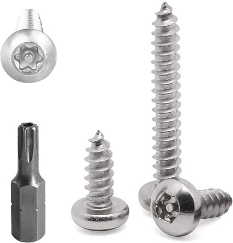 FarDeer acier inoxydable vis de M6 sécurité vis en tôle torx vis en tôle de sécurité argent vis antivol et inviolable (M6*40mm * 20pcs)