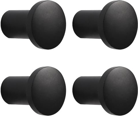 DAZZLUXE Lot de 4 crochets de porte-manteau, ronds, multifonctions, pour montage mural, noirs