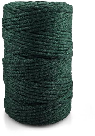 Netuno 1x Makramee Garn Dunkelgrün 5 mm 100 m gedreht Baumwolle Kordel Textilgarn Kordelband Naturgarn Baumwollgarn Dekoschnur Makrameeschnur Baumwolle Baumwollschnur Makramee Seil Baumwolle
