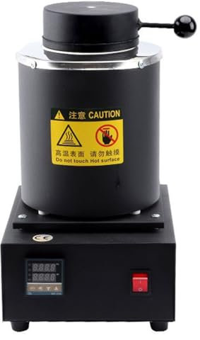 DPLXQPP 1/2/3kg Horno de Fusión de Oro, 1100 ℃ Horno Fundición Metales Digital Eléctrico Horno de Fusión Automático Máquina de Fusión de Oro para Fundir Joyas Plata,3kg-Black