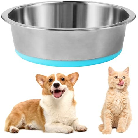 Hundenapf Edelstahl Erhöhte Hundenapfe Gummisohle rutschfest Fressnapf Hund Hundenapf Kleine Hunde Hundenapfe Hundenapf Hunde Napf Hundefressnäpfe Hundeschüssel Verfügbar für Katzen(480ML)