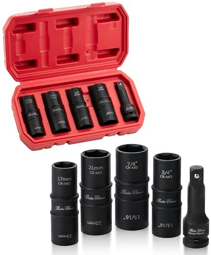 Bates Choice Impact Socket Adapter Set, 3 PCS, 1/4, 3/8 and 1/2, with Holder