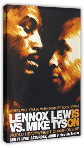 efhavce Poster auf Leinwand, Motiv: Mike Tyson gegen Lennox Lewis, Wandkunst, Dekordruck, Gemälde für Wohnzimmer, Schlafzimmer, Dekoration, 30 x 45 cm