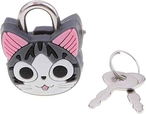 1 Set Vorhängeschloss, niedliches Cartoon-Tier-Vorhängeschloss, mit Schlüssel, für Schmuckschatulle, Geldbörse, Handtasche, Schrank