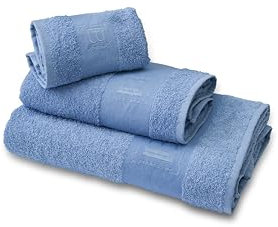 hermet Laura Biagiotti 3-teiliges Handtuch-Set, einfarbig, 100% Baumwoll-Frottee, Badetuch + Gesichtstuch + Gästehandtuch, in Box
