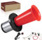 FARBIN Retro Hupe Antik Signalhorn Ahooga Hupe für Auto LKW alte Oldtimer Hupen Old Style Car Horn 12V 130db Klassisch Vintage Metall Rot Hupen mit Knopf