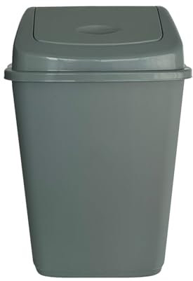 VTL® 60 Litre Silver Plastic Swing Bin Durable For Kitchen And Home Waste