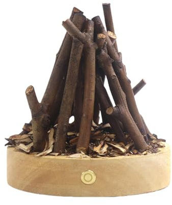 Lampe à feu d'éclairage - Fausses bûches de Bois de Chauffage à LED, Faux Bois de cheminée électrique | Lumière à Flamme vacillante avec 3 Modes réglables, Lampe de feu de Rechargeable, éclaira