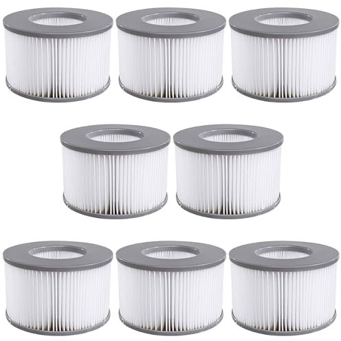 GAOUTO 8 Stücke Ersatzfilter für MSpa Filterkartusche Wasserfilter, Ersatzfilter für MSPA Whirlpool, Filterkartuschen, Ersatz Filter Filterkartusche, Filterkartusche Zubehör für Mspa alle Whirlpools