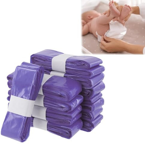 Chovbe 18Pack Nappy Bin Refills, Smellproof Diaper Bags for Nappy Bin, Diaper Pail Refills, Nappy Disposal Bags for Tommee Tippee, Angelcare, Twist and Click(Purple, 4.5m Each)