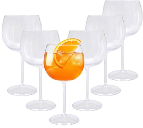 Spetebo Mehrweg Kunststoff Gin Tonic Glas 570 ml kratzfest | 4er Set, Camping Cocktailglas, Wiederverwendbar, Aperitif Cocktail Party, Reise Picknick