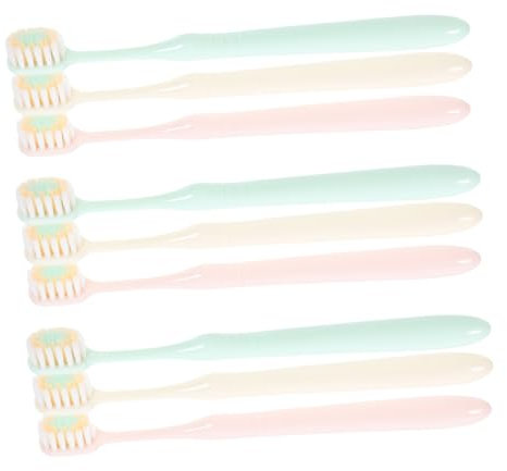 JECOMPRIS 9stücke Zahnbürsten Mit Weichen Borsten Für Erwachsene Manuelle Zahnbürsten Mit Breitem Bürstenkopf Für Hausgebrauch Camping Und Reisen Weiche Für Tägliche Mundhygiene