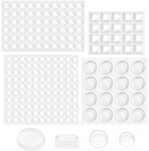 EOPUOZS Lacrime in silicone adesivi, 206 pezzi, protezione antiurto, buffer mobili, silenziosi, ideali per porte, mobili, armadi, cassetti, tastiere (4 dimensioni)