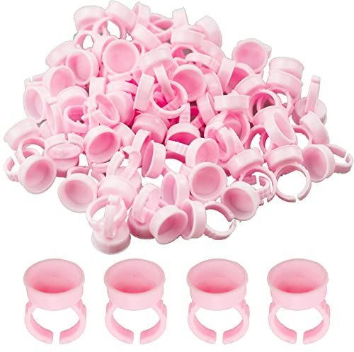 120 Piezas, Anillos Desechables,Anillos Pegamento Para Extensión Pestañas,anillo de pestañas en forma de corazón, soporte para extensiones pestañas, soporte para extensiones pestañas