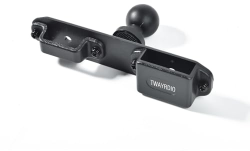 TWAYRDIO Handheld Radio and Mic Holder Bracket, Belt Clip Hanger with 25mm 1 Ball Adapter for Motorola Talkabout Midland BaoFeng Retevis Yaesu HT, Walkie Talkies, Two Way Radios, Speaker Mics