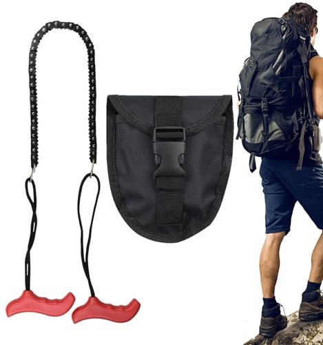 Scie à chaîne avec corde, scie à chaîne portable avec poignées ergonomiques - Outil manuel portable pour élaguer et couper du bois, équipement de survie et camping pour randonnée et activ