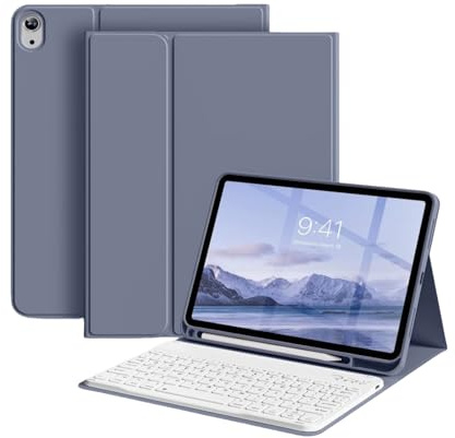Keyboard Case for iPad 9.7 inch 6th Gen (2018), 5th Gen (2017), Air 2 (2014) Bluetooth keyboard Detachable Wireless with Pencil Holder cover for iPad Pro 9.7