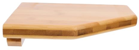 Hemobllo Étagère d'angle Murale en Bambou Rustique Jaune, Design Triangulaire Mural pour Rangement Pratique et Décoration Intérieure Simple