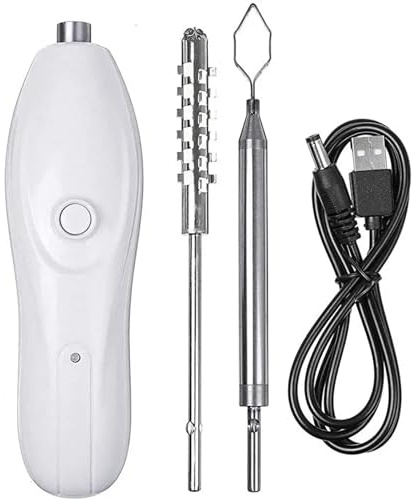 Vegetable Corer Electric 1200mAh USB Rechargeable ABS Zucchini Corer with 2 Stainless Steel Cutter, Also Ideal for Fish Scaling in Kitchen Zucchini Tool