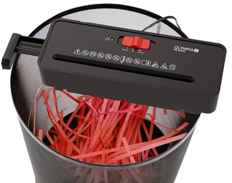 OLYMPIA PS 16 Pro Aktenvernichter Aufsatz schwarz | Kompakter Papierschredder für zu Hause | Schredder Aktenvernichter im Streifenschnitt | Shredder Papier | Papier Schredder Gerät